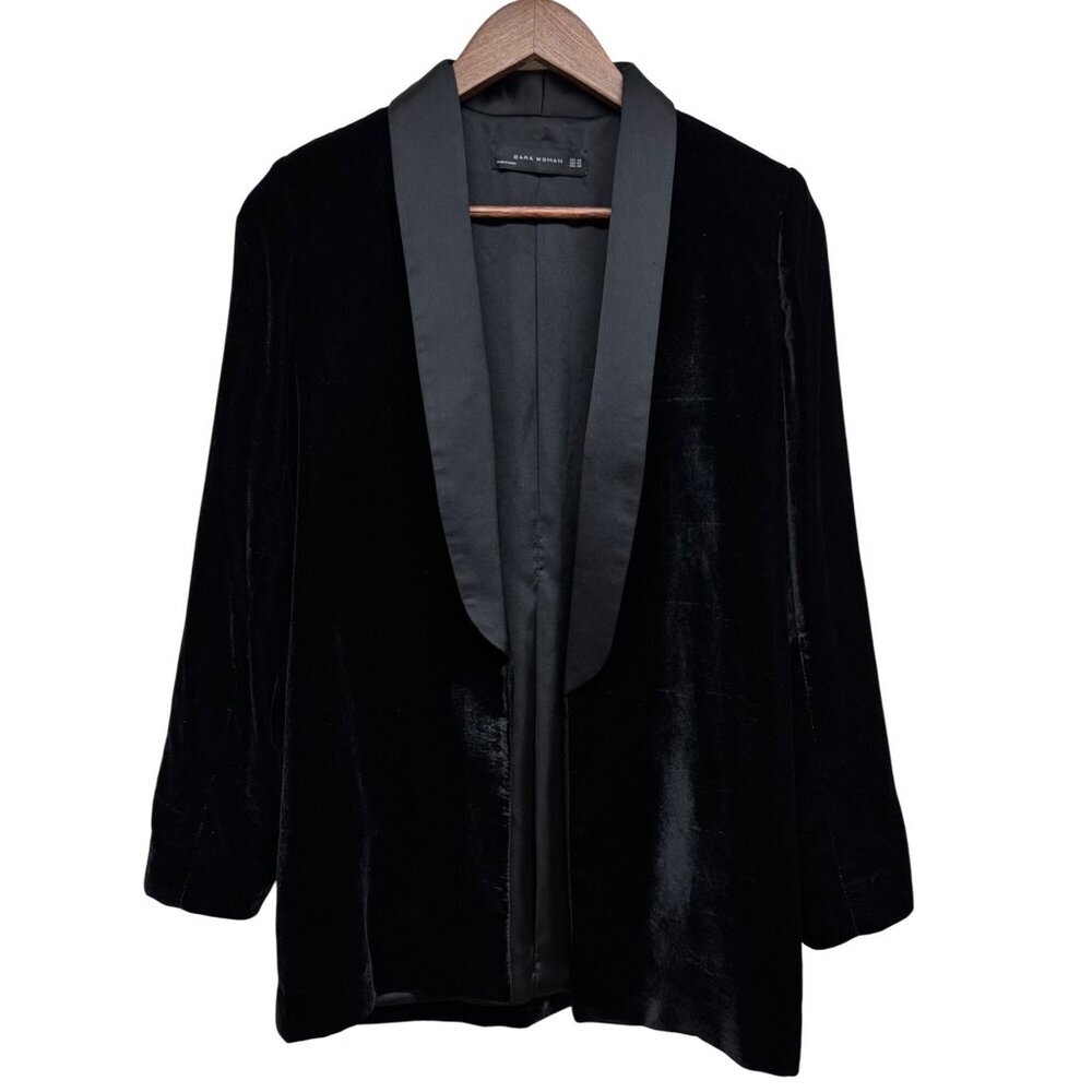 Zara Womens Black Velvet Blazer